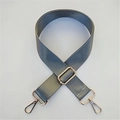 Adjustable grey nylon shoulder strap with gold metal lobster clasps for crossbody bags - Gray / Silver Clasp