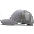 Detail view of the breathable light gray mesh back and precise stitching on the baseball cap - Adult 54-60CM / Gray