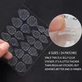 Autocollants adhésifs forts en gelée pour ongles, 24 pièces transparentes en 6 tailles - Onglets adhésifs double face Jelly / 24 Pièces/Paquet