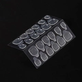 Onglets adhésifs transparents 24 pièces imperméables pour faux ongles - Onglets en Gelée avec Indentation / 24 Pièces/Paquet