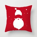 Christmas cushion cover with red Santa Claus hat and beard print on grey background - Santa Hat Beard/Red (DRD153-6)