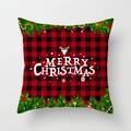 Christmas red and black buffalo plaid pillowcase with Merry Christmas text and deer silhouette - Buffalo Plaid Merry Christmas/Red Black (DRD153-13)