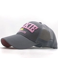 Cappellino baseball grigio mesh per bambini con ricamo 3D e visiera rosa - Adulto 54-60CM / Grigio
