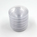 Stack of clear plastic round eyelash tray inserts for packaging eyelash storage boxes - 50Pcs Low Round Trays