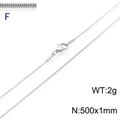 Sleek 1mm silver stainless steel snake chain necklace 500mm long with lobster clasp - Silver 1mm Width 50cm Length (KN203573-Z)