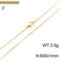 Minimalist golden snake bone chain necklace, size 600x1mm and weighing 3.5g in gold finish - Gold 1mm Width 60cm Length (KN203584-Z)