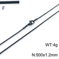 Sleek black stainless steel snake chain necklace 500x1.2mm for minimalist jewelry look - Black 1.2mm Width 50cm Length (KN203588-Z)