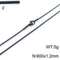 Black stainless steel square snake chain necklace 1.2mm x 600mm with lobster clasp - Black 1.2mm Width 60cm Length (KN203590-Z)