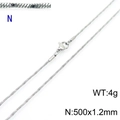 Collana a catena a serpente d'argento minimalista da donna con chiusura a moschettone - Argento 500x1.2mm(KN203693-Z)