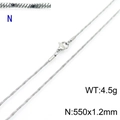 Collana a catena serpente in acciaio inossidabile argento 550mm x 1,2mm vista diagonale - Argento 550x1.2mm(KN203694-Z)