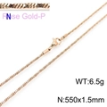 Elegant 550x1.5mm rose gold stainless steel snake chain necklace for men and women - Rose Gold 550x1.5mm(KN203709-Z)