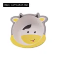 Yellow cow cartoon bamboo fiber kids bowl with ears, 13.4x13.5cm lightweight baby dinnerware - Cow Bowl (041)