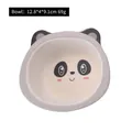 Panda-themed bamboo fiber bowl for kids in light grey with 12.8x4x9.1cm dimensions - Panda Bowl (044)