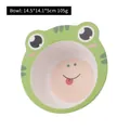 Eco-friendly bamboo fiber kids bowl featuring a green cartoon frog shape with a smiling face - Frog Bowl (045)