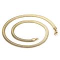 Collar de cadena de serpiente de acero de titanio dorado con cierre de mosquetón - 6mm x 50cm / Dorado
