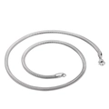 Collana a catena a serpente tonda in acciaio inossidabile argento con chiusura a moschettone - Larghezza 4mm (KN203525-Z) / Argento