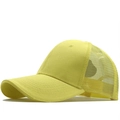 Bright yellow breathable trucker hat with six-panel mesh design and curved brim - Adult 54-60CM / Lemon Yellow