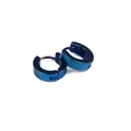 Minimalist blue stainless steel hoop earrings for men and women in punk fashion style - Blue