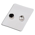 Juego de pendientes magnéticos con piedras de cristal negras y transparentes - Combinación de Blanco y Negro