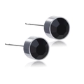 Klassische runde schwarze Zirkon-Ohrstecker mit silberfarbenen Titanstahl-Stiften - Schwarz