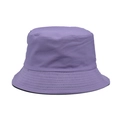 Classic purple cotton bucket hat with flat top and reinforced stitched brim for women - M (56-58cm) / Purple