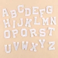 Full set of 26 white embroidered alphabet patches A-Z for DIY clothing and fabric decor - AAC-C-2-5*Pure White*Set of 26 Letters