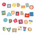 Set of 26 colorful embroidered A-Z letter patches with varied border shapes and designs - Artistic Alphabet*Set of 26 Letters
