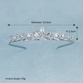 Silver bridal tiara with marquise cubic zirconia crystals, 13.5cm diameter crown - Silver