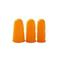 Three orange silicone finger protectors with non-slip texture in various sizes - Set of 3 (L/M/S each 1) / Orange