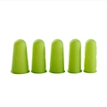 Set of 5 green silicone finger protectors with non-slip texture on white background - Set of 5 (1L, 3M, 1S) / Green