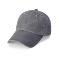 Klassische dunkelgraue Baseballkappe aus gewaschener Baumwolle mit Retro-Distressed-Finish - M (56-58cm) / Grau