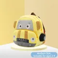 Yellow cartoon bus plush backpack in medium size for toddlers aged 2 to 4 years - Medium (Ages 2-4) / MIMI Car