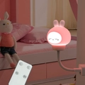 Pink rabbit night light with remote control and flexible arm for children's bedroom - Remote Control - Rabbit
