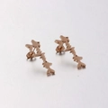 Rose gold fish heartbeat stainless steel stud earrings with minimalist design - Rose Gold (KE86797-KFC)