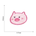 Detailed embroidery texture of a cute pink pig cartoon patch for DIY accessories - Pink Pig Head Patch-3#