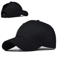 Gorra de béisbol de algodón negro con abertura para coleta alta y cierre ajustable - Negro / Ajustable