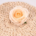 Artificial champagne silk rose flower head with realistic petals for wedding decor - Champagne