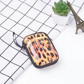 Mini monedero cuadrado de hojalata con estampado de leopardo y correa de mano negra - Estilo 09-Leopardo Amarillo