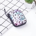 Mini monedero cuadrado de hojalata con estampado de leopardo morado y estuche de cremallera - Estilo 12-Leopardo Morado Azul