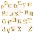 Golden embroidered iron-on letter patches A-Z with white border for DIY clothing - AAC-C-1-5*Gold*Set of 26 Letters