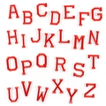 Set of 26 red and white embroidered letter patches for clothing DIY and school uniforms - AAC-C-1-3*Large Red*Set of 26 Letters