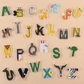 Set of 26 alphabet animal-shaped embroidered iron-on patches for school uniforms - Large Animal Letters*Set of 26 Letters