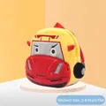 Cartoon race car plush backpack for toddlers aged 2-4 in vibrant red and yellow colors - Medium (Ages 2-4) / Racing Car