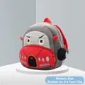 Plush red racing car backpack for toddlers aged 2-4 with 3D eyes and embroidery - Medium (Ages 2-4) / Convertible Car
