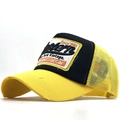 Cappellino trucker vintage giallo e nero con ricamo Western e visiera rovinata - Adulto 54-60CM / Giallo