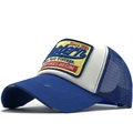 Cappellino trucker blu e bianco con ricamo vintage e visiera con dettagli usurati - Adulto 54-60CM / Blu