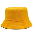 Vibrant yellow cotton bucket hat with parallel stitching on a clean white background - One Size / Yellow