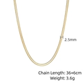 Collana a serpente piatta dorata da 2,5mm in acciaio inossidabile lunga 36+6cm - Oro-2.5mm