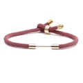 Bracciale minimalista in corda milanese rossa con dettagli regolabili in metallo oro - Corda di Base Rosa