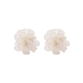 Mattierte cremeweiße Blumenohrstecker mit elegantem 925er Silberstecker für Damen - Beige